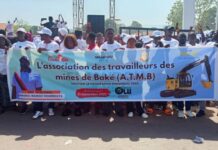 Clôture de la Campagne de la GMD dans la commune urbaine de Boké: L’Association des Travailleurs des Mines mobilisée pour soutenir le Candidat Mamadi Doumbouya