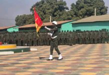 Kankan : des soldats nouvellement recrutés présentés au drapeau national