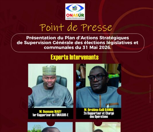 Guinée : l’ONASUR-E annonce un point de presse stratégique avant les élections du 31 mai 2026