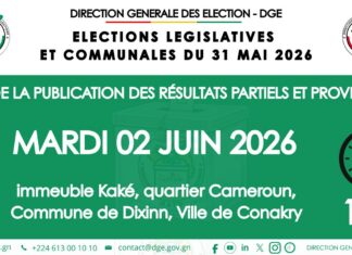 Élections législatives et communales du 31 mai 2026 : la DGE poursuit la publication des résultats partiels et provisoires