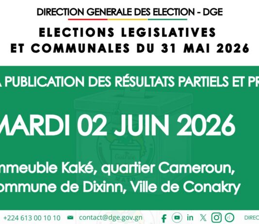 Élections législatives et communales du 31 mai 2026 : la DGE poursuit la publication des résultats partiels et provisoires
