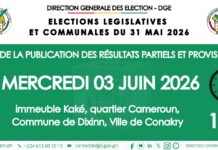 Élections législatives et communales 2026 : la DGE poursuit la publication des résultats partiels et provisoires
