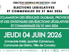Élections législatives et communales 2026 : la DGE annonce la proclamation des résultats globaux provisoires ce jeudi