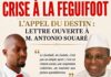 L’appel du destin : lettre ouverte à M. Antonio Souaré, Par Bassamba Amine