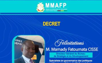 Mamadi Fatoumata Cissé nommé Directeur général du BSD : un message de reconnaissance et d’engagement