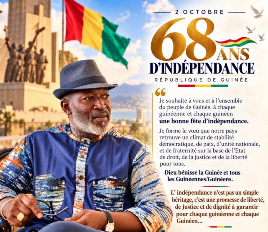 Fête de l’indépendance : Khalifa Gassama Diaby appelle à une Guinée de paix, de justice et de liberté