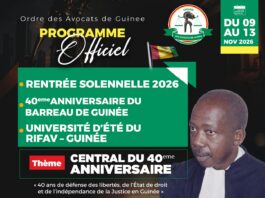 Guinée : le Barreau célèbre 40 ans d’engagement pour les libertés et l’État de droit